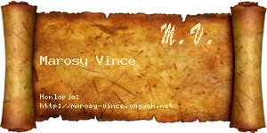 Marosy Vince névjegykártya